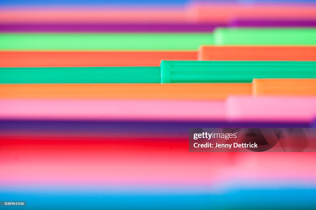 Coloured felt tip pens