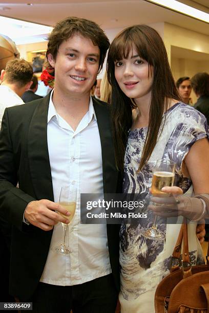 Actress Emma Lung and Tim Castle attend the Cartier Christmas Party at the Cartier Boutique on December 3, 2008 in Sydney, Australia.