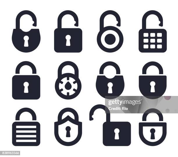 sperren, icons und symbole - cyber lock icon stock-grafiken, -clipart, -cartoons und -symbole