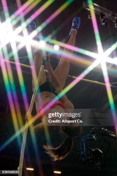 Chaya Chomchuendee of Thailand competes during the Women Pole Vault Final at the Bukit Jalil National Stadium as part of the 2017 SEA Games on August...