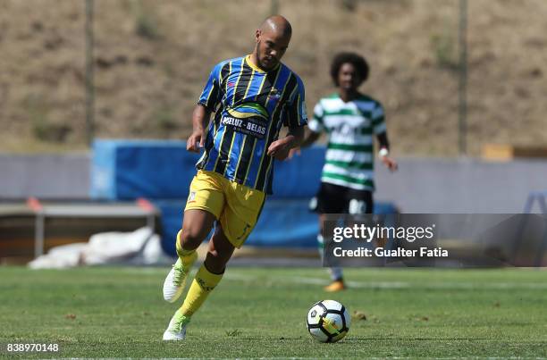 Real SC defender Jose Pedro from Portugal in action during the Segunda Liga match between Real SC and Sporting CP B at Complexo Desportivo do Real SC...