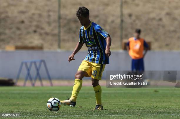 Real SC midfielder Kikas from Portugal in action during the Segunda Liga match between Real SC and Sporting CP B at Complexo Desportivo do Real SC on...