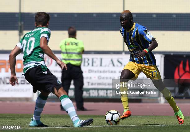 Real SC forward Abou Toure from Senegal in action during the Segunda Liga match between Real SC and Sporting CP B at Complexo Desportivo do Real SC...