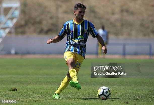 Real SC defender Jorge Bernardo from Portugal in action during the Segunda Liga match between Real SC and Sporting CP B at Complexo Desportivo do...