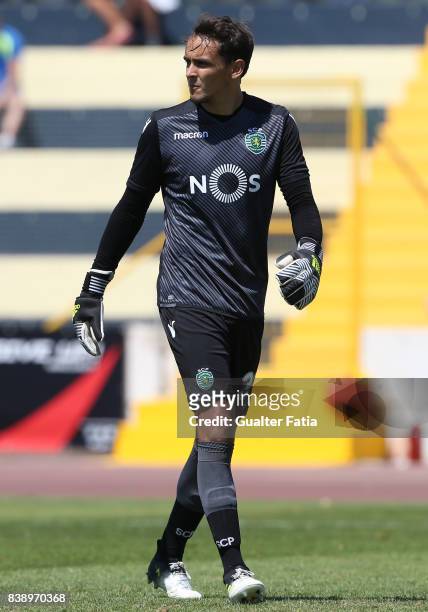 Sporting CP B goalkeeper Vladimir Stojkovic in action during the Segunda Liga match between Real SC and Sporting CP B at Complexo Desportivo do Real...