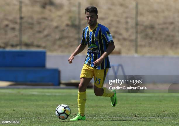 Real SC defender Jorge Bernardo from Portugal in action during the Segunda Liga match between Real SC and Sporting CP B at Complexo Desportivo do...