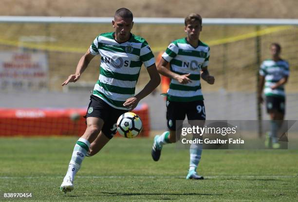 Sporting CP B defender Merih Demiral in action during the Segunda Liga match between Real SC and Sporting CP B at Complexo Desportivo do Real SC on...