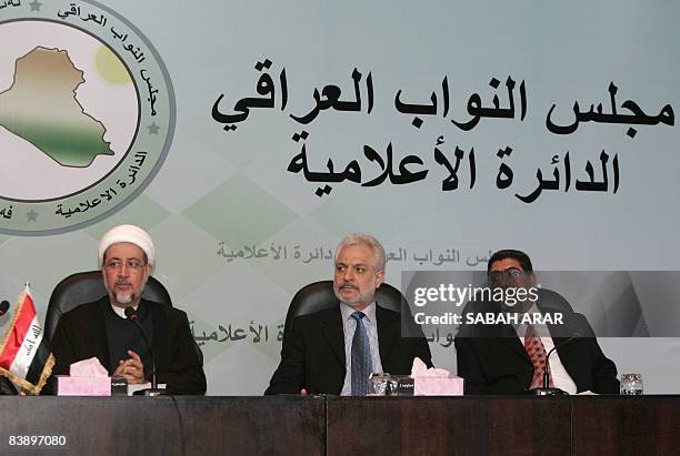 Sheikh Khalid al-Atyah, the first deputy of the head of the parliament, Ali Adeeb deputy leader of the Dawa Party and Nassar al-Rubei, the spokesman...