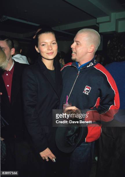 Model Kate Moss and designer Alexander McQueen at the Pharmacy club in Notting Hill, London 4th February 1998.