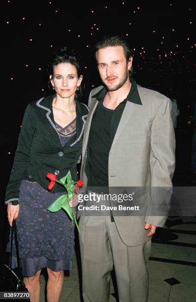 Courteney Cox and David Arquette attend the premiere of 'Scream 2' at the Virgin cinema in Fulham, 3rd April 1998.