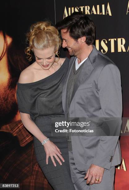 Nicole Kidman and Hugh Jackman attend 'Australia' photocall at The Ritz Hotel, on December 3, 2008 in Madrid, Spain.