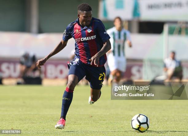 Chaves forward Jorge Intima from Portugal in action during the Primeira Liga match between Vitoria Setubal and Moreirense FC at Estadio do Bonfim on...