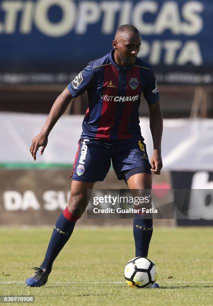 Chaves midfielder Jefferson Santos from Brazil in action during the Primeira Liga match between Vitoria Setubal and Moreirense FC at Estadio do...