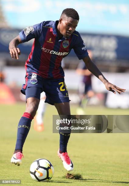 Chaves forward Jorge Intima from Portugal in action during the Primeira Liga match between Vitoria Setubal and Moreirense FC at Estadio do Bonfim on...