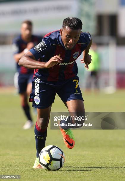 Chaves forward Hamdou Elhouni from Lebanon in action during the Primeira Liga match between Vitoria Setubal and Moreirense FC at Estadio do Bonfim on...