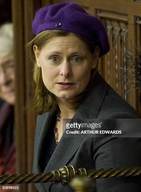 Sarah Brown, wife of British Prime Minister Gordon Brown, is pictured during the State Opening of Parliament in London, on December 3, 2008. Queen...