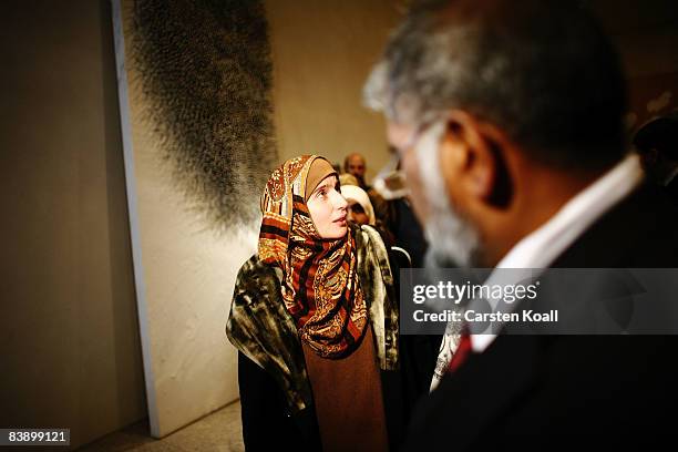 Muslim women and imams visit the room of silence at the Reichstag on December 3, 2008 in Berlin, Germany. In October 2008 the Muslim Academy in...