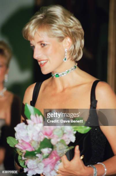 Diana, Princess of Wales attends a centenary gala at the Tate Gallery in London, 1st July 1997.