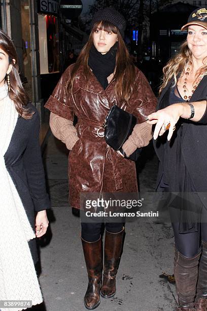 Jessica Alba sighting at the Gerard Darel boutique on Boulevard Saint-Germain on December 3, 2008 in Paris, France.