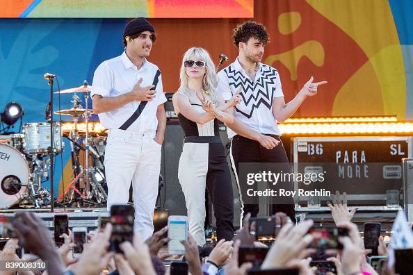 Paramore Today Zac Farro, Hayley Williams and Taylor York of Paramore perform on ...