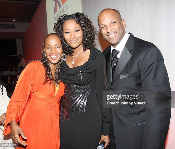 Susan L. Taylor, Yolanda Adams and Donnie McClurkin attend an intimate celebration of Susan Taylor's 37 Years at Essence magazine at a private...