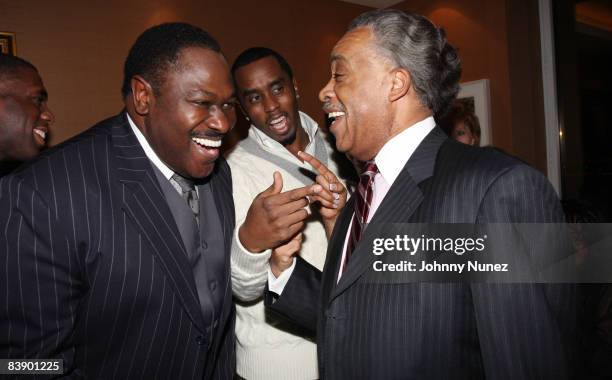 Johnny Fur, Sean "Diddy" Combs and Al Sharpton attend an intimate celebration of Susan Taylor's 37 Years at Essence magazine at a private residence...