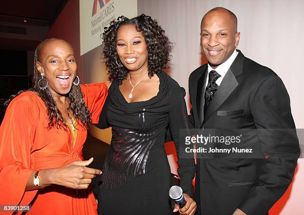 Susan L. Taylor, Yolanda Adams and Donnie McClurkin attend an intimate celebration of Susan Taylor's 37 Years at Essence magazine at a private...