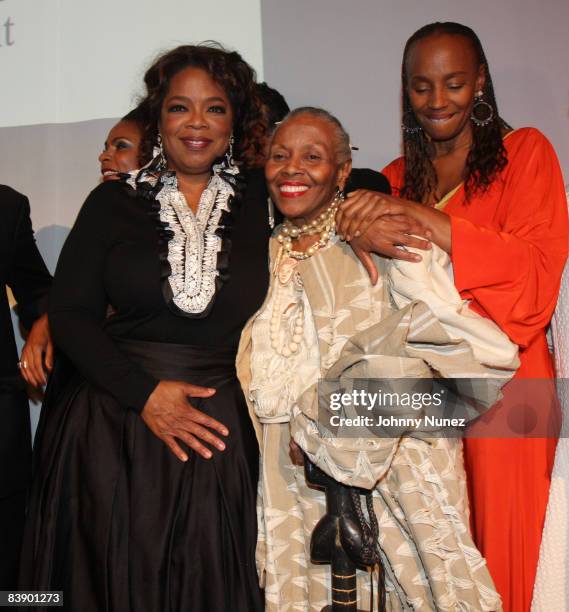 Oprah Winfrey, Mama Africa and Susan L. Taylor attend an intimate celebration of Susan Taylor's 37 Years at Essence magazine at a private residence...