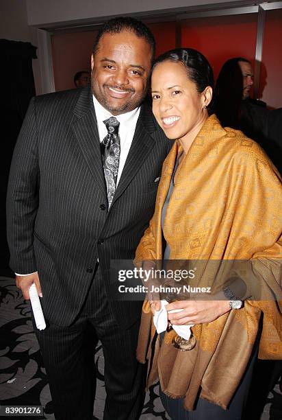 Roland Martin and Michelle E. Banks attends an intimate celebration of Susan Taylor's 37 Years at Essence magazine at a private residence on December...