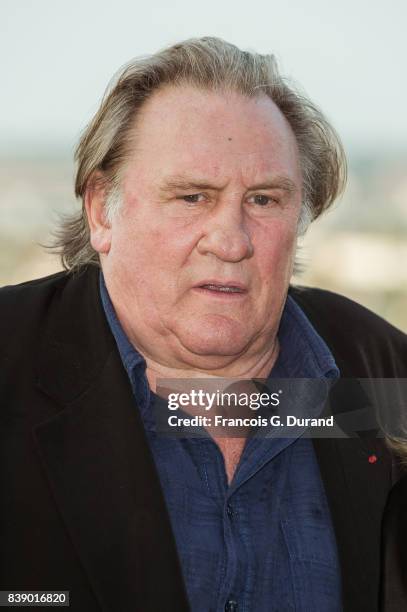 Gerard Depardieu attends the 10th Angouleme French-Speaking Film Festival on August 25, 2017 in Angouleme, France.