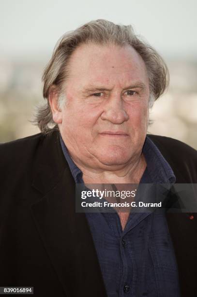 Gerard Depardieu attends the 10th Angouleme French-Speaking Film Festival on August 25, 2017 in Angouleme, France.