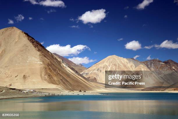 Pangong Tso lake in Ladakh Indian Administered Kashmir, the disputed territory between India and China.