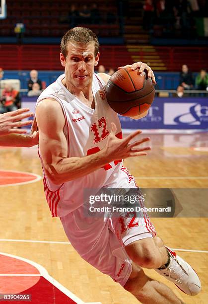 Richard Mason Rocca, #12 of AJ Milano in action during the Euroleague Basketball Game 6 match between Armani Jeans Milano and CSKA Moscow on December...