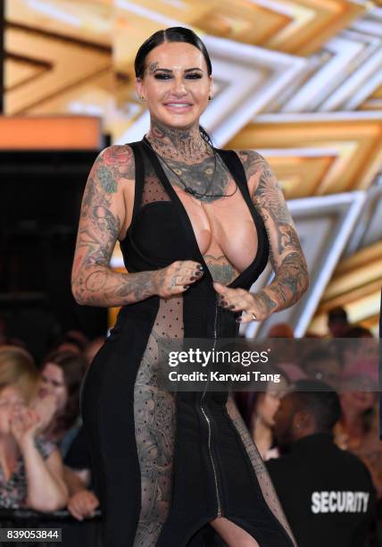 Jemma Lucy is evicted from the Celebrity Big Brother house at Elstree Studios on August 25, 2017 in Borehamwood, England.