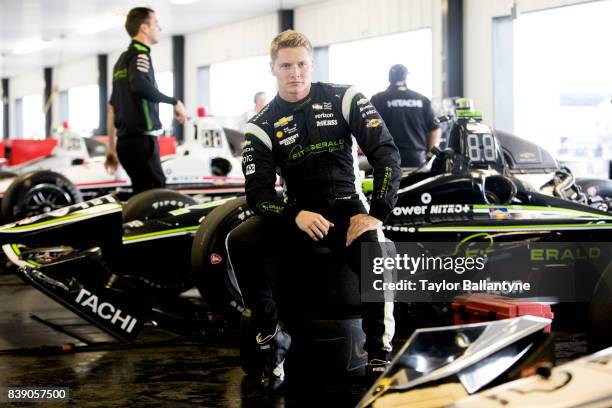 Team Penske driver Josef Newgarden is photographed for Sports Illustrated on August 18, 2017 at Pocono Raceway, Verizon IndyCar Series, at Long Pond,...