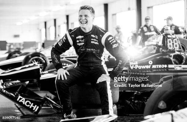 Team Penske driver Josef Newgarden is photographed for Sports Illustrated on August 18, 2017 at Pocono Raceway, Verizon IndyCar Series, at Long Pond,...