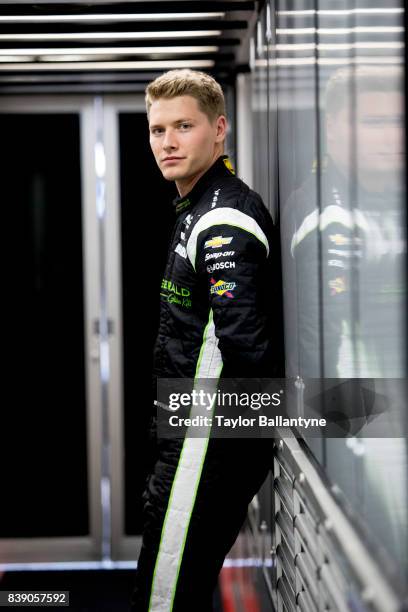 Team Penske driver Josef Newgarden is photographed for Sports Illustrated on August 18, 2017 at Pocono Raceway, Verizon IndyCar Series, at Long Pond,...