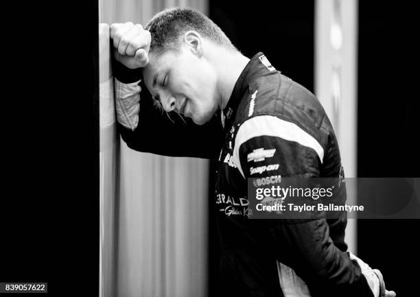 Team Penske driver Josef Newgarden is photographed for Sports Illustrated on August 18, 2017 at Pocono Raceway, Verizon IndyCar Series, at Long Pond,...