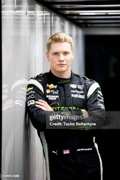 Team Penske driver Josef Newgarden is photographed for Sports Illustrated on August 18, 2017 at Pocono Raceway, Verizon IndyCar Series, at Long Pond,...