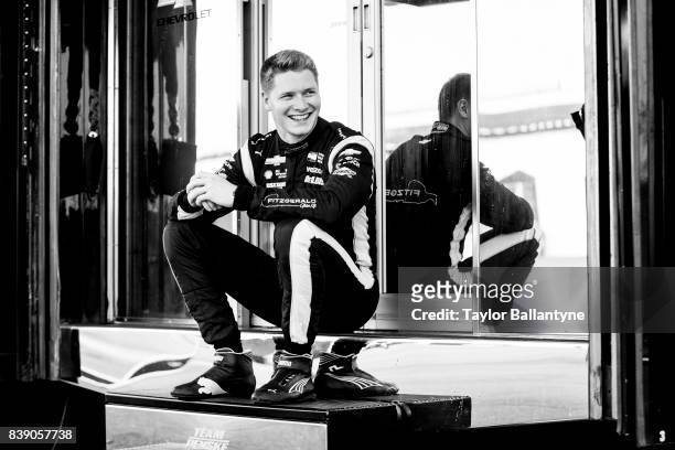 Team Penske driver Josef Newgarden is photographed for Sports Illustrated on August 18, 2017 at Pocono Raceway, Verizon IndyCar Series, at Long Pond,...