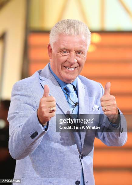 Derek Acorah leaves the house after being evicted during the Celebrity Big Brother Final at Elstree Studios on August 25, 2017 in Borehamwood,...