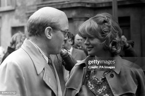 Actor Richard Attenborough, left, visiting the former No. 10 Rillington Place, Notting Hill, the home of mass-murderer, John Reginald Halliday...