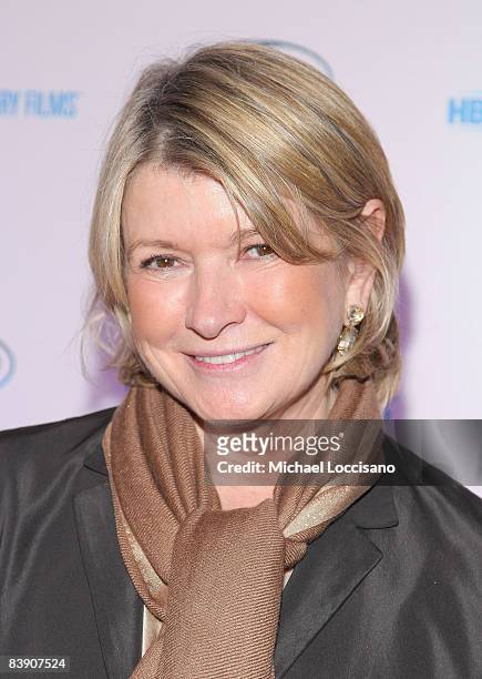 Martha Stewart attends the New York celebration of the HBO documentary "Le Cirque: A Table In Heaven" at Le Cirque on December 3, 2008 in New York...