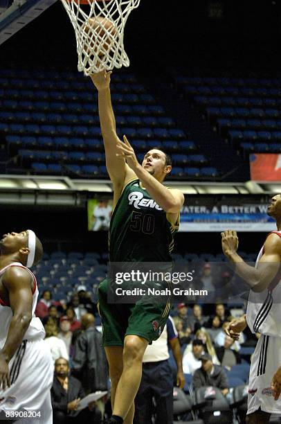 Jesse Smith of the Reno Bighorns gets to the basket against the Anaheim Arsenal during a D-League game at the Anaheim Convention Center on December...