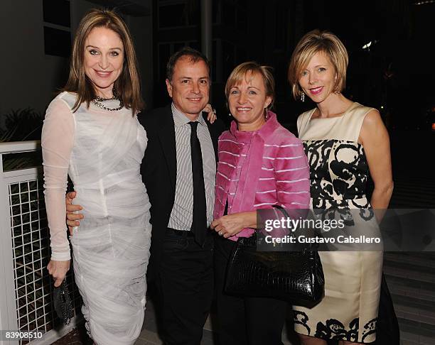 Becca Cason Thrash, Michael Burke, Brigitte Burke and Rebecca Carcelle attend the Fendi dinner at Design Miami/ 2008 at Allison Island on December 3,...