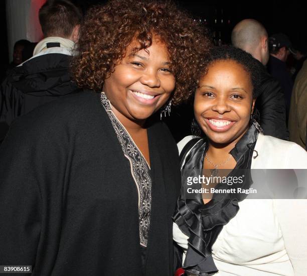 Olivia Scott-Perkins, Associate Editor for Marketing of Vibe Magazine and Mona Scott- Young attends the VIBE presentation of Electrik Red at Santos...