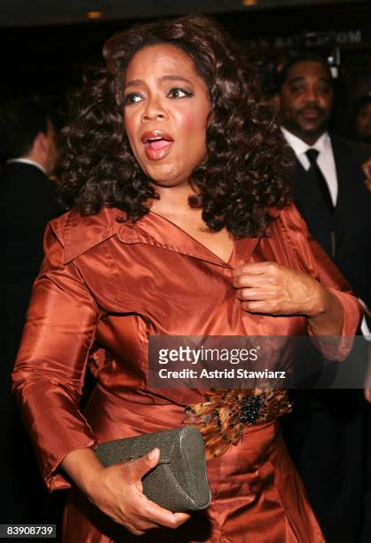 Oprah Winfrey attends the opening night gala celebrating Alvin Ailey American Dance Theater's 50th anniversary at The Sheraton on December 3, 2008 in...