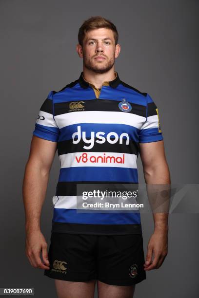 Dave Attwood of Bath poses during a photocall on August 22, 2017 in Bath, England.