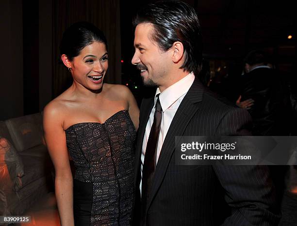 Actress Melonie Diaz and actor Freddy Rodriguez attend the premiere after party for Overture Films' "Nothing Like The Holidays" on December 3, 2008...