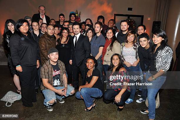 Actor Freddy Rodriguez and the Inner City Filmmakers students attend the premiere after party for Overture Films' "Nothing Like The Holidays" on...